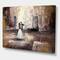 Designart - Black And White Couple Dancing In Hall With Piano - Traditional Canvas Wall Art Print